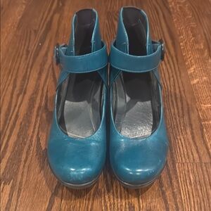 Dansko Teal Mary Jane Wedge Women's Shoes Size 39